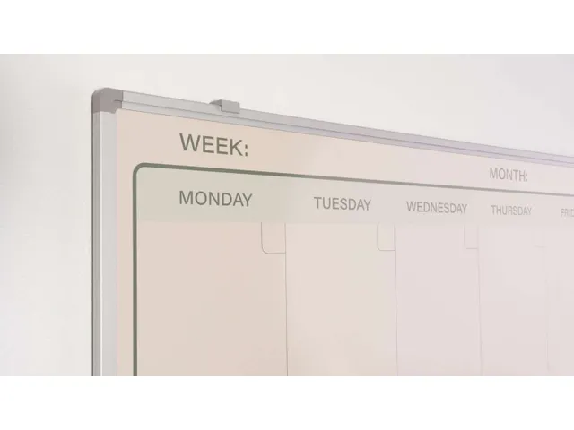 Weekplanner Elegance Engels softline profiel 8mm 90x120cm aluframe