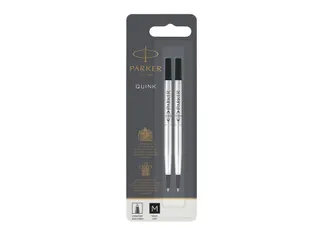 Rollerpenvulling Parker Quink medium zwart blister à 2 stuks - 2
