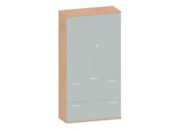 Kantoorkast 1920x1000x430mm Decor Romp Beuken Decor Front Lichtgrijs