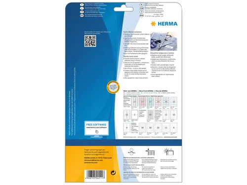 HERMA 4511 Naambadge textieletiketten A4 63,5x29,6mm Wit 540 stuks