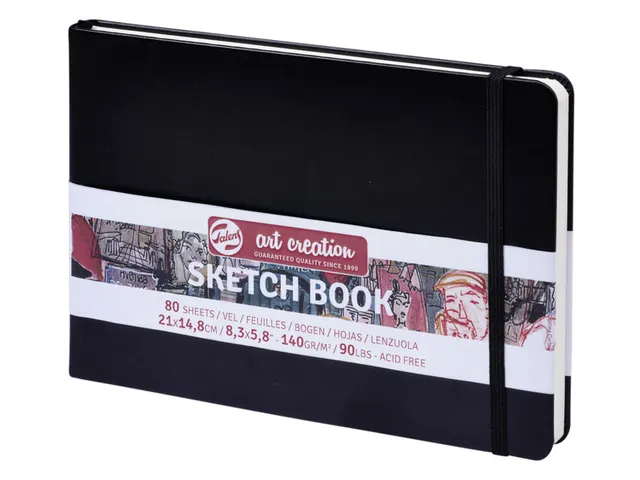 Schetsboek Talens Art Creation zwart 21x15cm 140gr 80vel