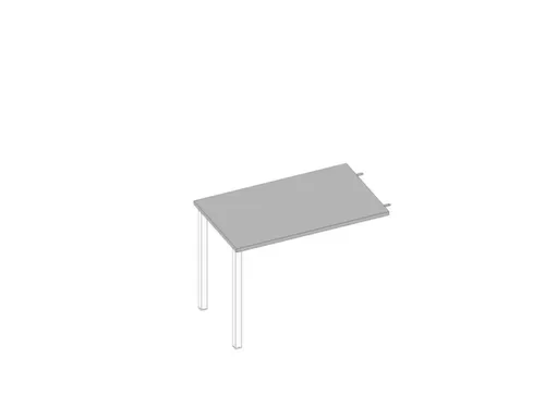 aanbouwtafel,v. 4voeten,HxBxD 730x1000x600mm,blad grijs,2voeten wit