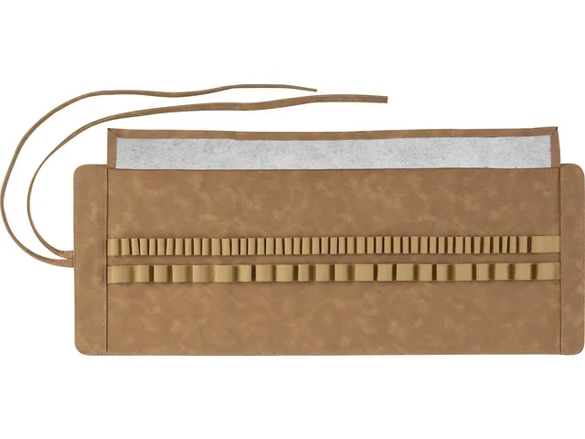 Roletui kunstleer Bruin, ruimte voor 45 stuks