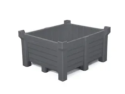 stapelbak,HxLxB 600x1000x1200mm,400l,PE,grijs,Wanden gesloten