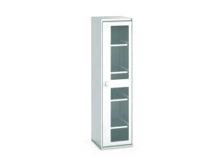 vitrinekast 2000x525x550mm 4xStalen bodem romp RAL7035 front RAL7035 - 1
