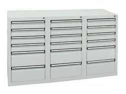 ladekast,HxBxD 900x1500x500mm,18lade(n),centr. vergrendeling