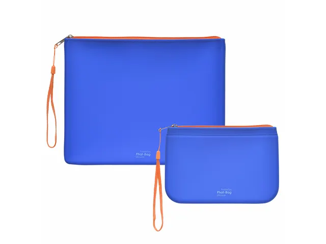 etui A5 Phat-Bag blauw van siliconen met ritssluiting