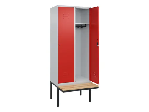 locker met bank,HxBxD 2120x800x815mm,2vak,vak B 400mm,cil.-slot