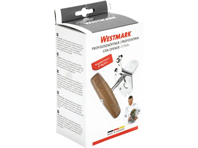 Westmark Heavy duty Blikopener TITAN Staal met houten handvat