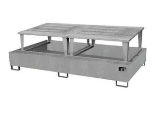 opvangbak,v. 2xIBC,opvangvol. 1000l,HxBxD 863x2650x1460mm - 1