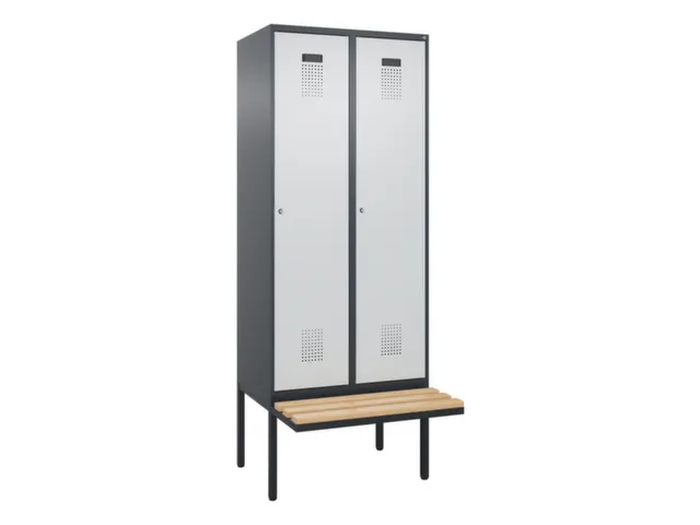 locker met bank,voor scheiding van kleding,HxBxD 2120x800x815mm,2vak