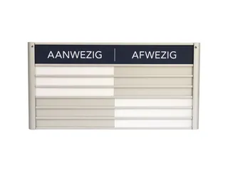 Menoor In-Uit bord 6 namen Aluminium Aanwezig/Afwezig Donkerblauw - 1
