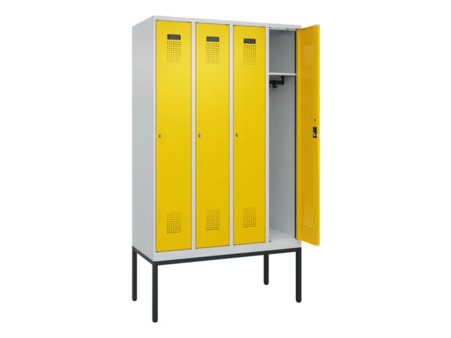 locker,HxBxD 2120x1200x500mm,4vak,vak B 300mm,cil.-slot,voetonderstel