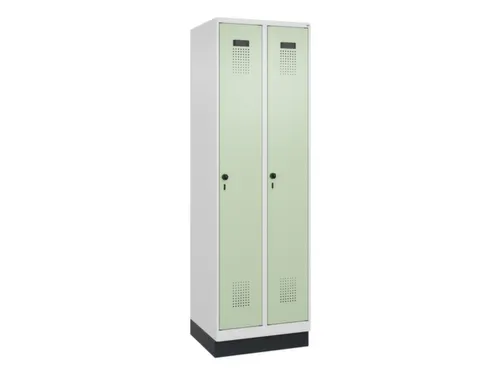 locker,HxBxD 1950x600x500mm,2vak,vak B 300mm,draaigrendel,sokkel