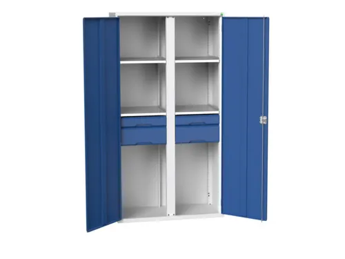 universele kast,HxBxD 2000x1050x550mm,4xStalen bodem,4lade(n)