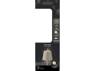 Tafellamp Lumineo led oplaadbaar steady binnen bruin - 3