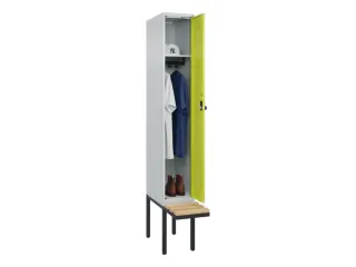 locker met bank,HxBxD 2120x300x815mm,1vak,vak B 300mm,draaigrendel - 1