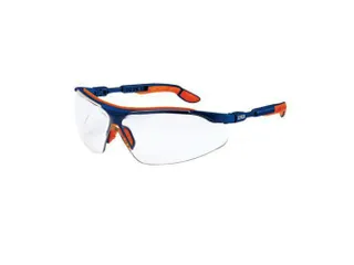 Uvex I-VO 9160 veiligheidsbril, heldere lens, blauw/oranje montuur - 1