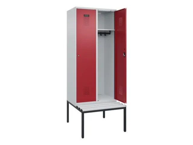 locker met bank,HxBxD 2120x800x815mm,2vak,vak B 400mm,cilinderslot