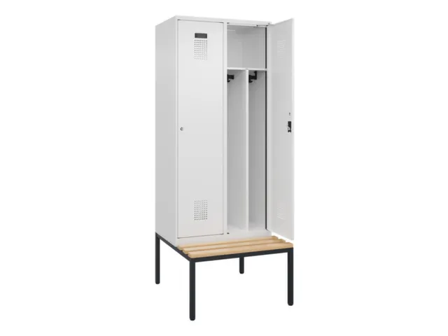 locker met bank,voor scheiding van kleding,HxBxD 2120x800x815mm,2vak