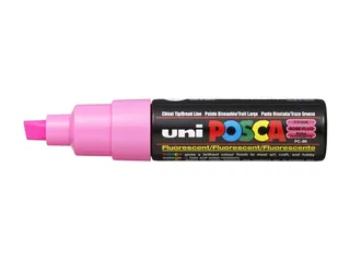 Verfstift Posca PC8K Brede punt 8mm schuin fluor roze - 1
