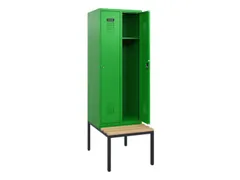 locker met bank,HxBxD 1950x600x815mm,2vak,vak B 300mm,cilinderslot