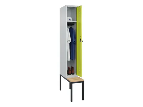 locker met bank,HxBxD 2120x300x815mm,1vak,vak B 300mm,draaigrendel