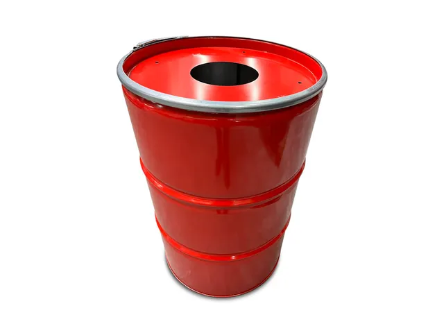 The Binbin Plastic met inwerpopening 200 Liter Rood