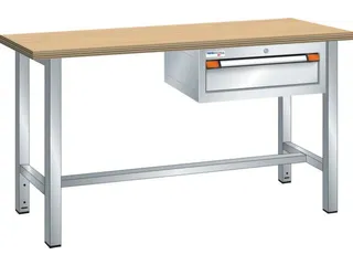 werkbank,HxBxD 840x2000x700mm,multiplexblad,RAL7035,front RAL7035 - 2