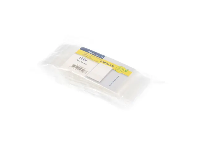 Sachet avec fermeture "Grip" 40x60mm 100 pièces avec espace pour écr