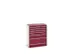 ladekast HxBxD 1200x1050x650mm 7laden RAL7035 front RAL3004