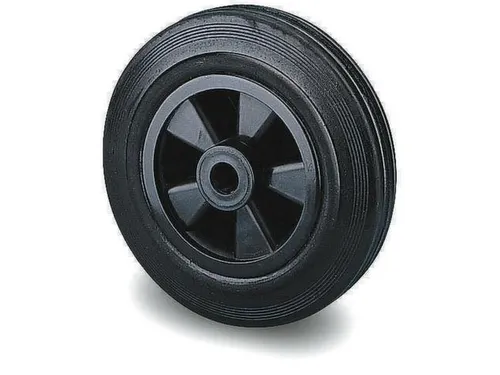 wiel,draagverm. 70kg,massief rubber-banden,ØxB 100x30mm,glijlager