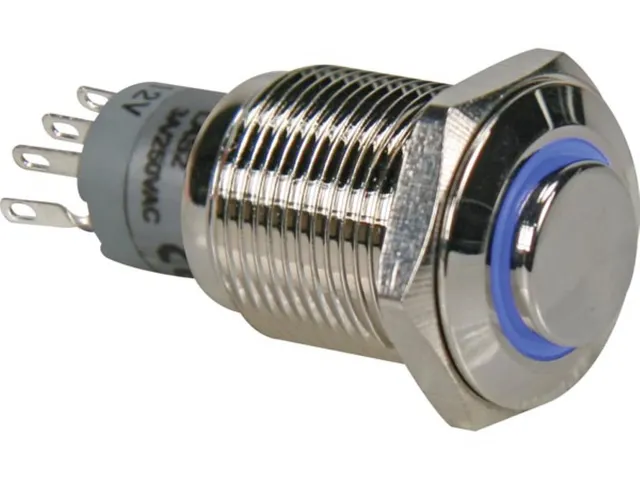 Hoge Ronde Metalen Schakelaar Spdt 1NO 1NC - Blauwe Ring