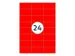 Gekleurde Etiketten 70x37mm Fluor Rood 42312