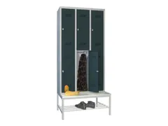 banklocker,dubbeldeks,HxBxD 2150x900x800mm,RAL7035,front RAL7016