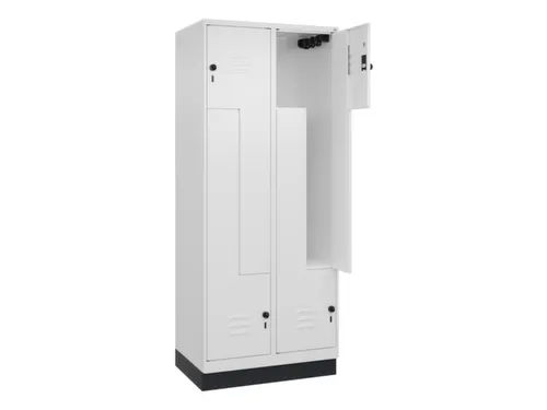 Z-garderobekast,HxBxD 1950x800x500mm,vak B 200/400mm,draaigrendel