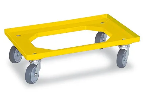 Bakonderwagen 250kg Laadvloer 600x400mm Rubberen Wielen Geel