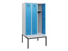 locker met bank,HxBxD 1950x900x815mm,3vak,vak B 300mm,cilinderslot