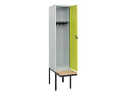 locker met bank,HxBxD 1950x400x815mm,1vak,vak B 400mm,draaigrendel