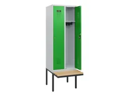 locker met bank,HxBxD 1950x600x815mm,2vak,vak B 300mm,cilinderslot