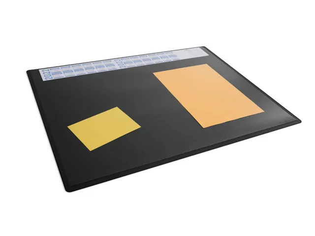 Sous-main PP avec calendrier rabat transparent 650x500mm noir