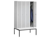 Garderobekast 2090x1190x500mm Ondergebouwde Zitbank Van Pvc 4 Vakken