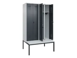 locker met bank,voor scheiding van kleding,HxBxD 2120x1200x815mm,4vak