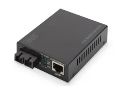 Gigabit Ethernet PoE+ Media Converter RJ45/SC SM PSE tot 20 km