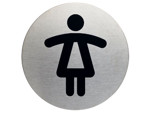 Infobord pictogram Durable 4904 wc dames rond 83Mm | AanAfwezigheidsbord.be