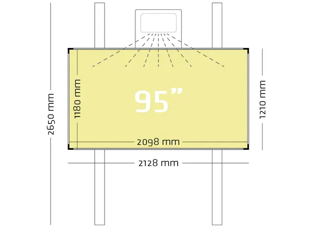 Projectiebord 120x214cm 16:9 Kolom mat wit Extraflat