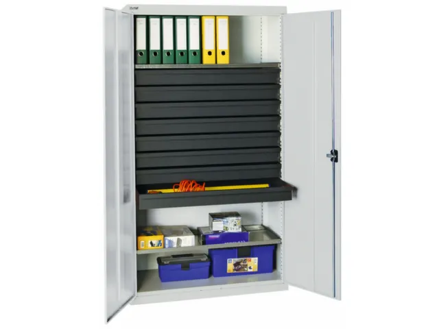 Gereedschapskast 1800x1000x500mm 2legborden 8laden Ral7035