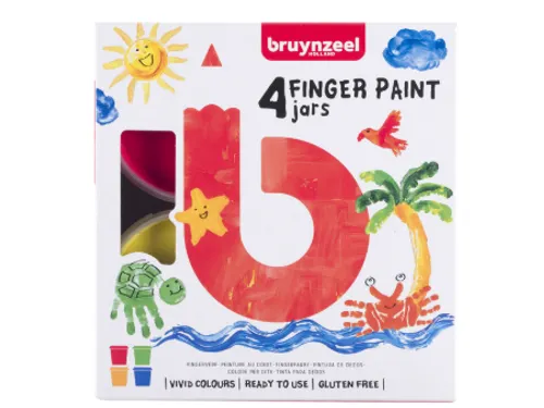 Vingerverf Bruynzeel Kids assorti 4 potjes
