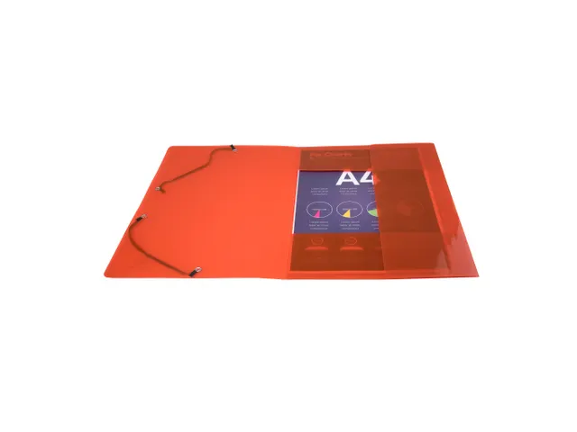 Elastomap 3 kleppen polypropyleen 5/10de Crystal Colours A4 Assorti