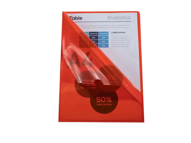 100 L-Mappen A4 Gladde Pvc Rood Sterke Kwaliteit 0.13mm